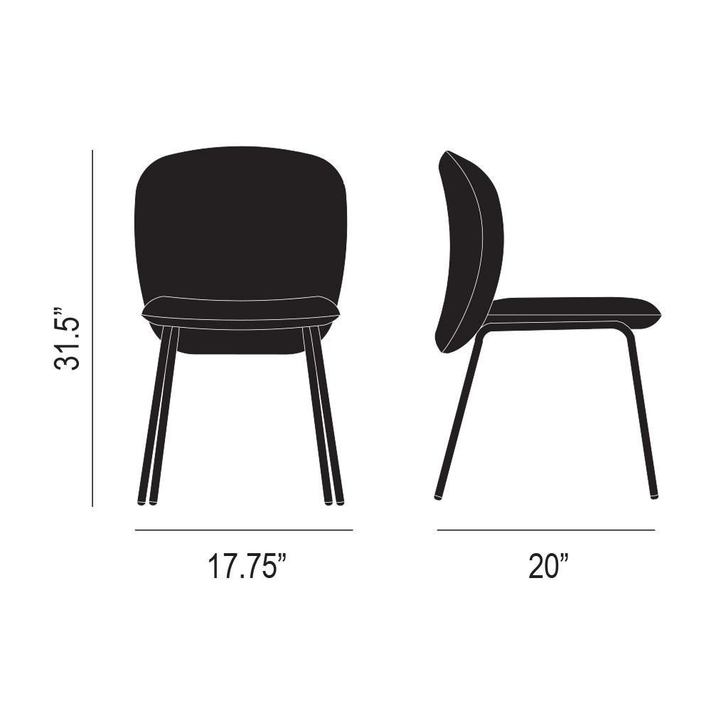 Petal 4 Dining Chair 4 Leg Product Silhouette