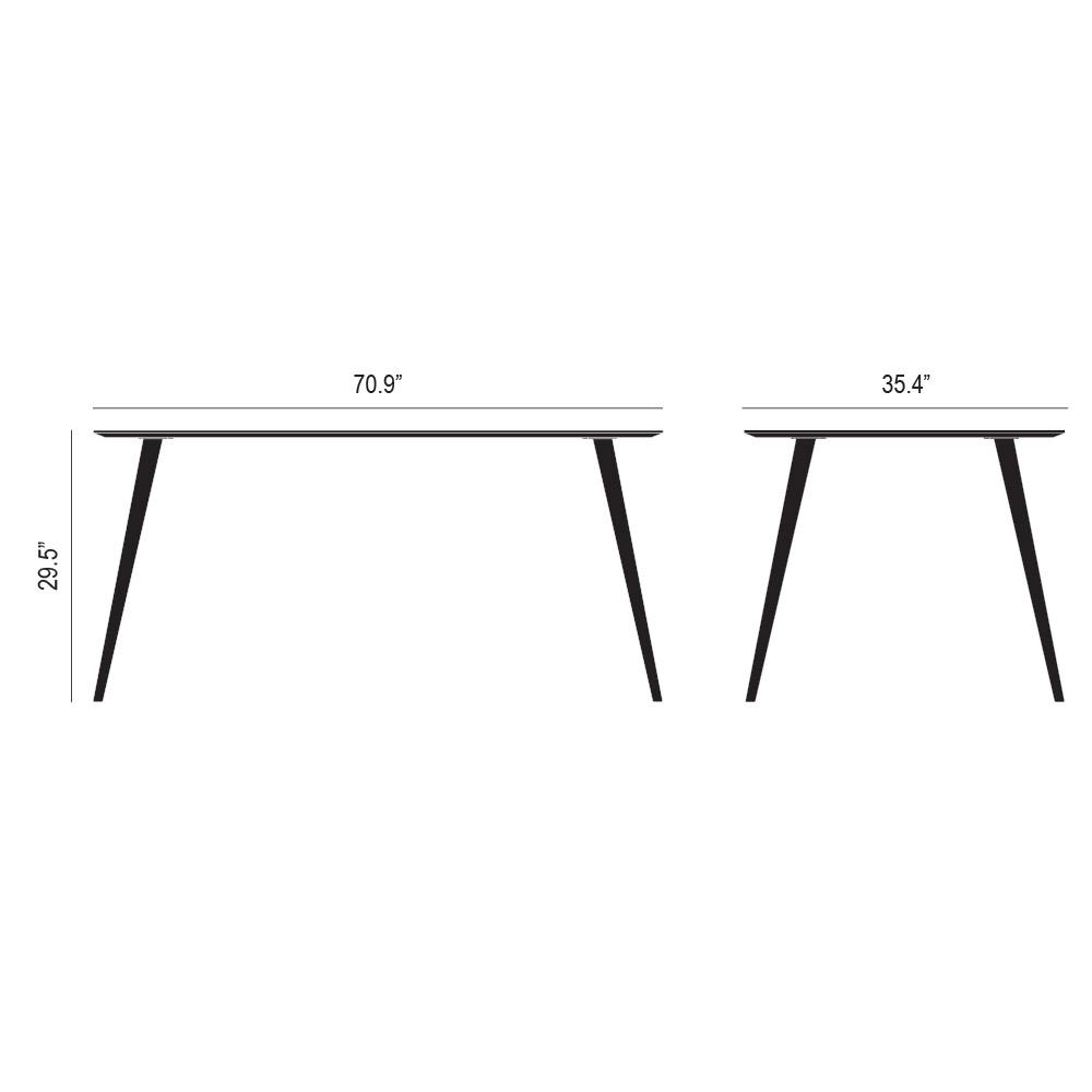 Airfoil Dining Table Product Silhouette