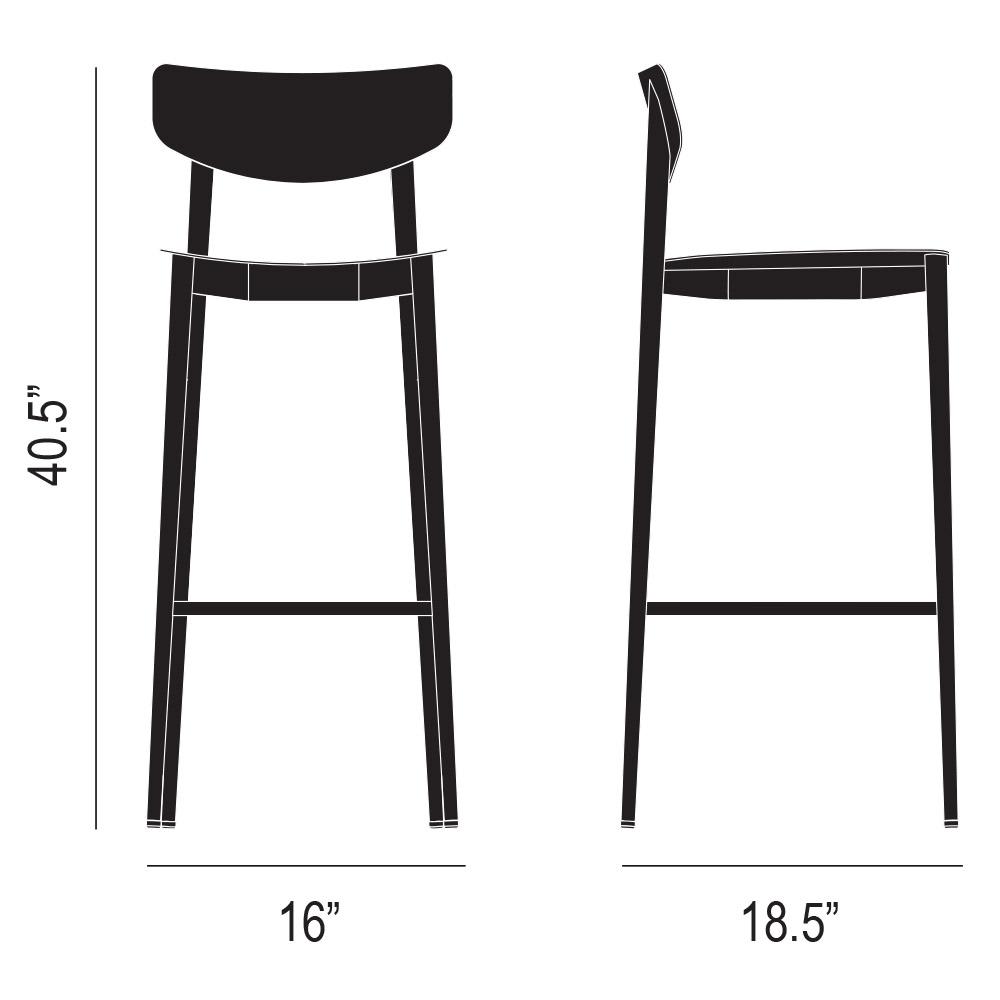 Ally Bar Stool Product Silhouette
