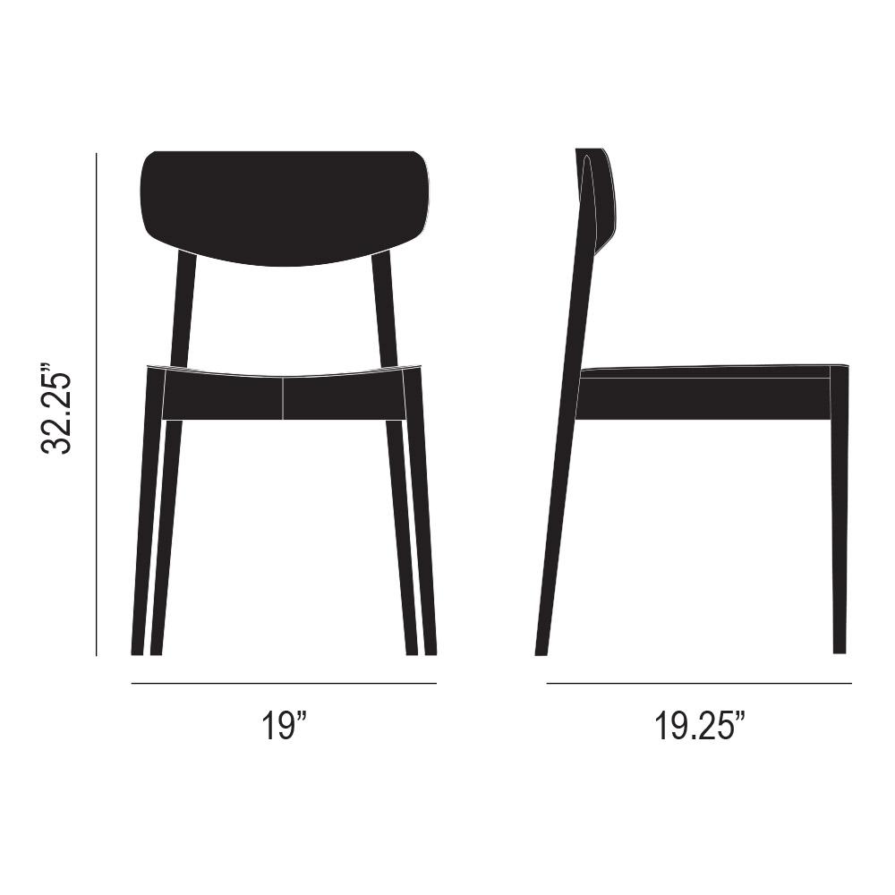 Ally Dining Chair Product Silhouette