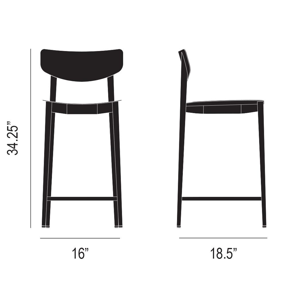 Ally Counter Stool Product Silhouette