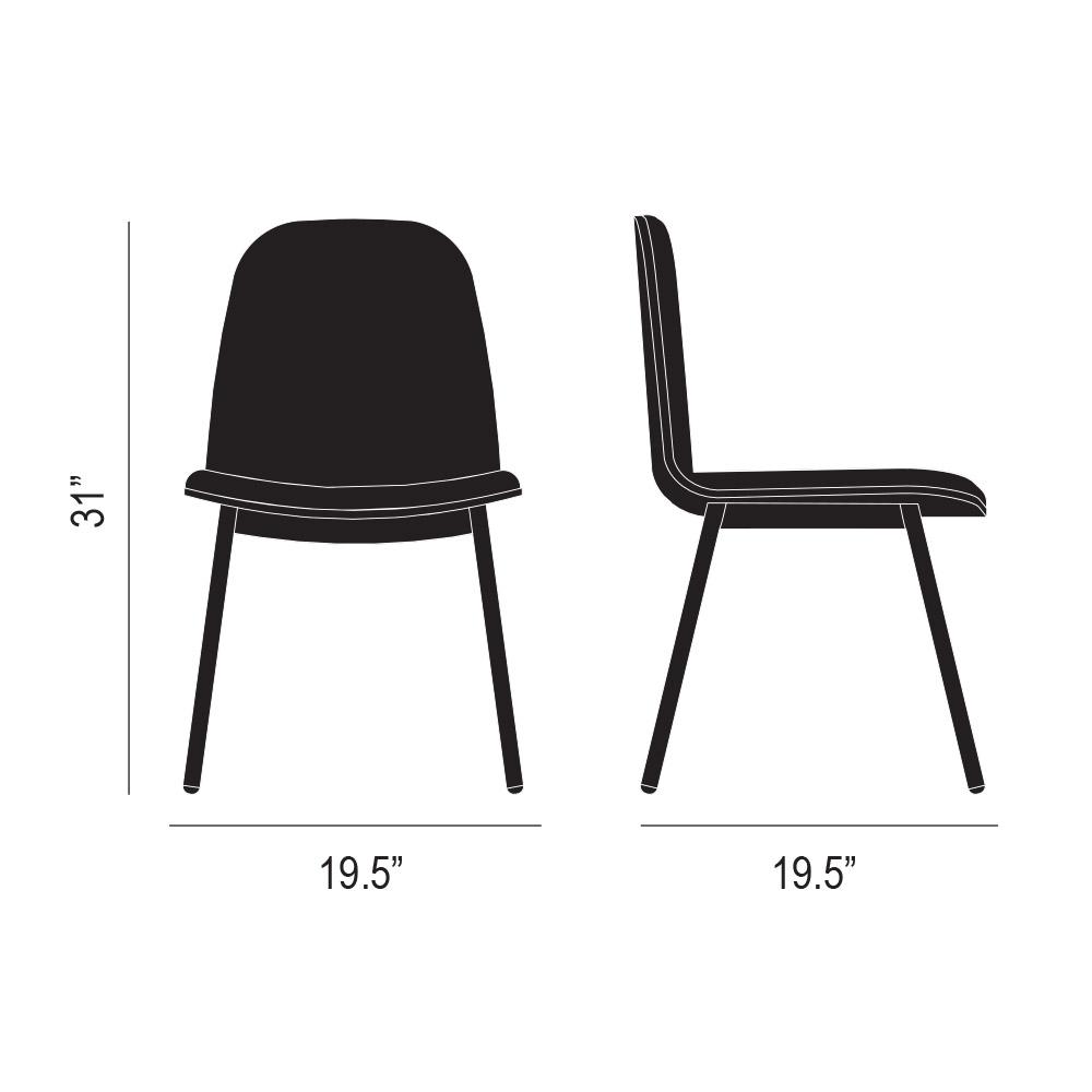 Duet Dining Chair Product Silhouette