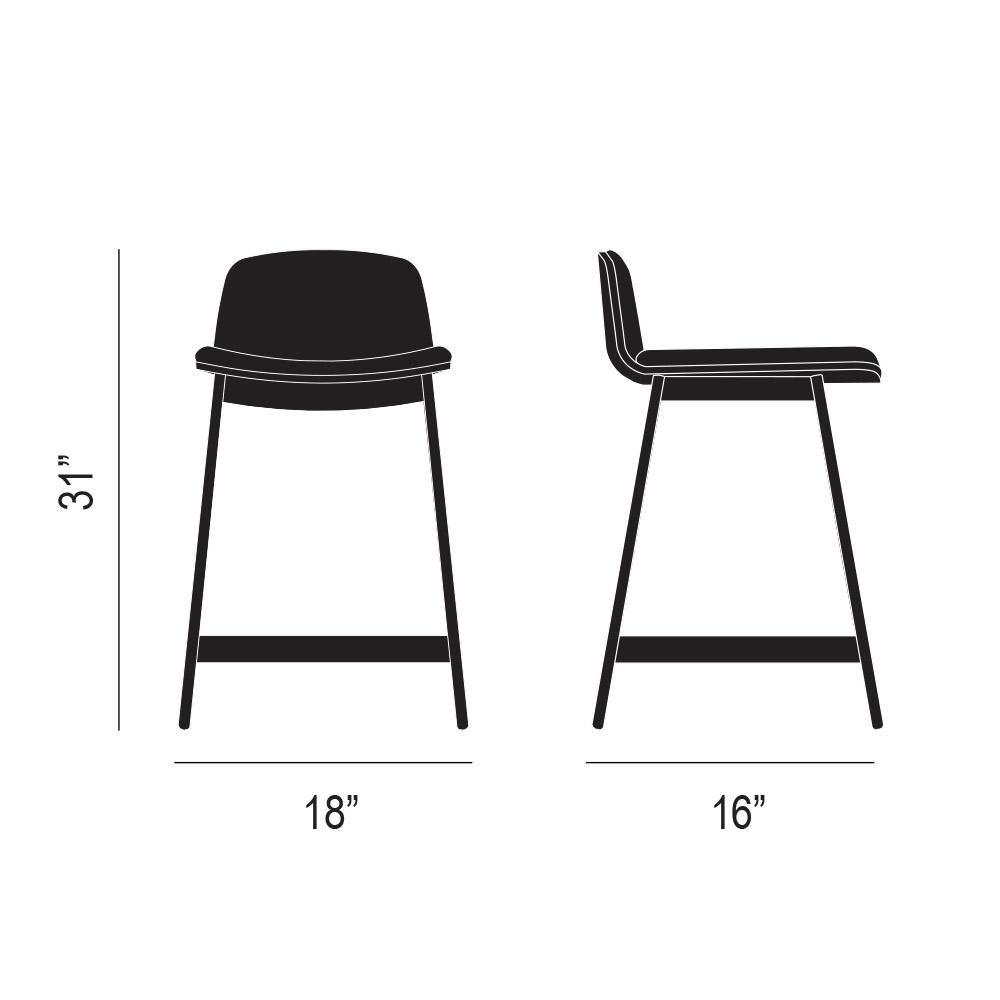 Duet Counter Stool Product Silhouette