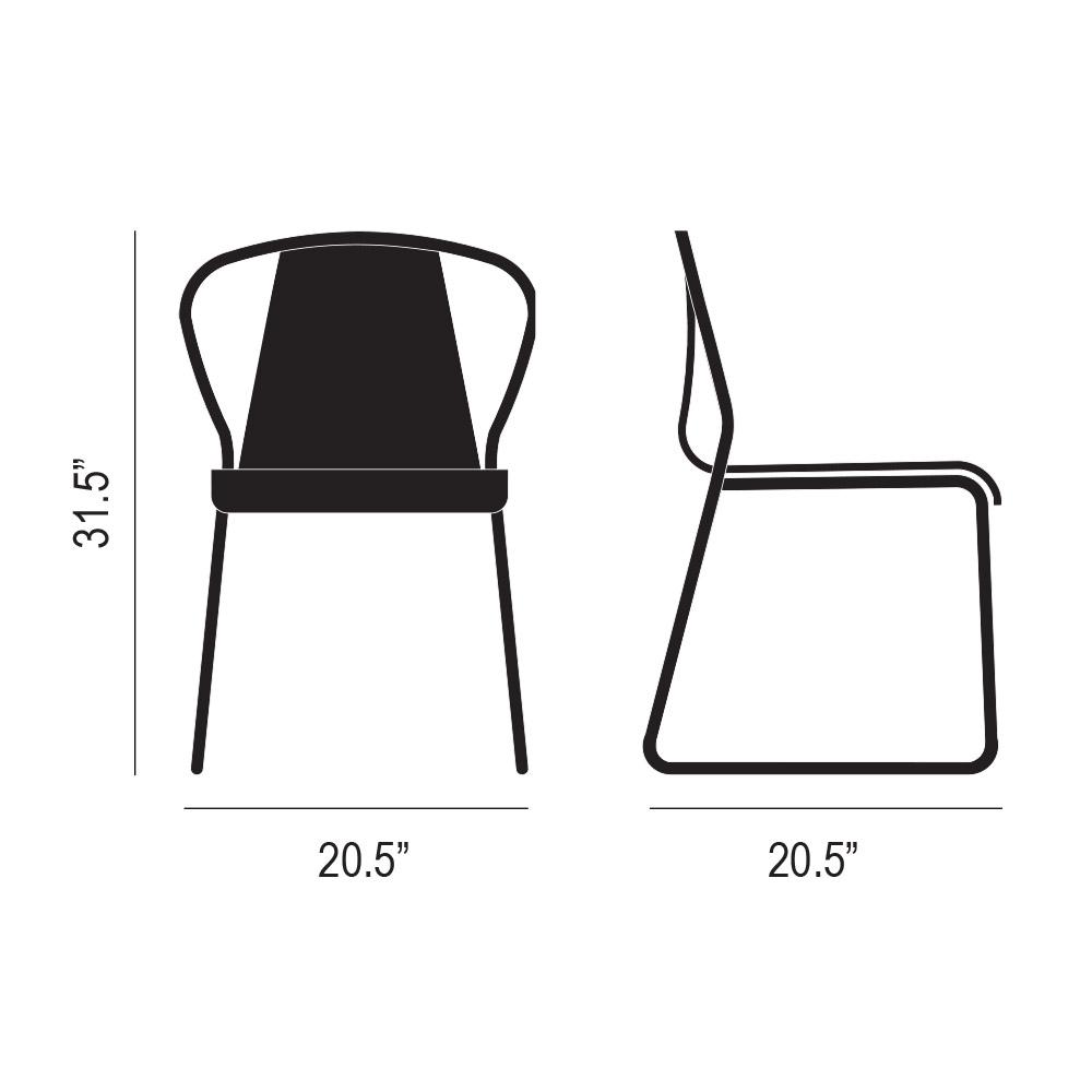 Fullerton Dining Chair Product Silhouette