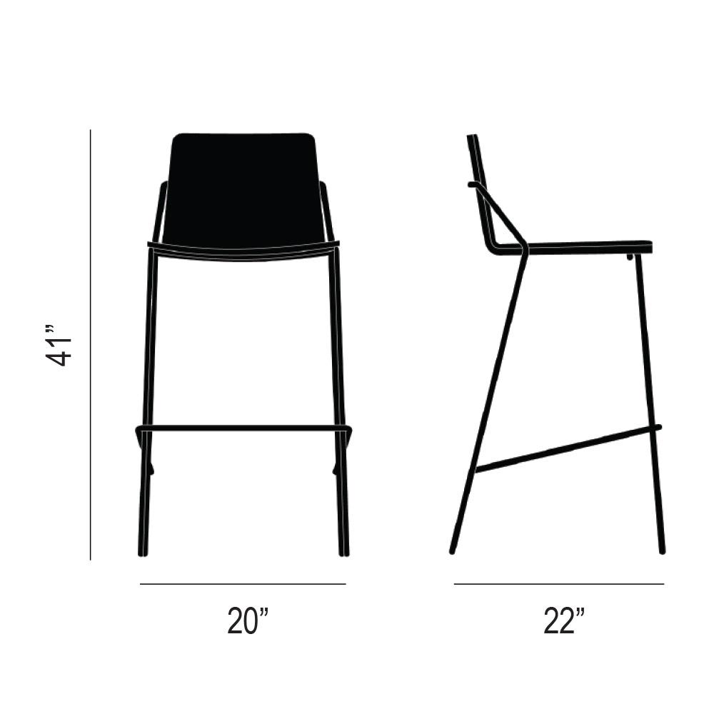 Sling Bar Stool Product Silhouette