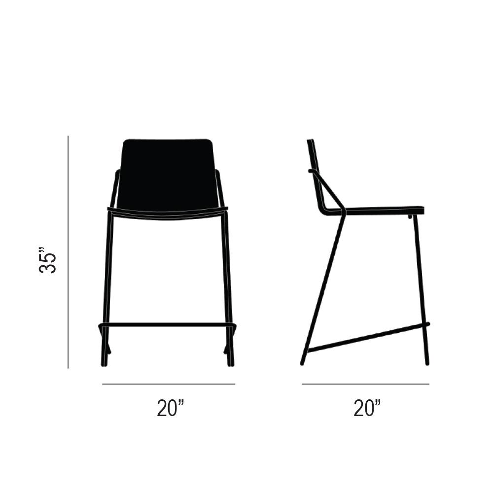 Sling Counter Stool Product Silhouette