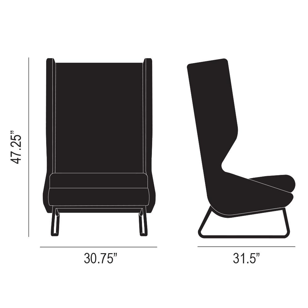 Wing Lounge Chair Product Silhouette