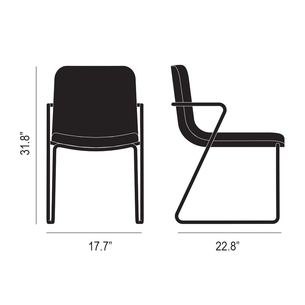 Zag Dining Chair Product Silhouette