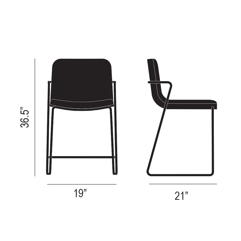 Zag Counter Stool Product Silhouette